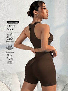 Conjunto de yoga de dos piezas para mujer, cintura alta, sin costuras, conjunto deportivo para gimnasio, leggings y sujetador deportivo, logotipo personalizado, proveedor mayorista de marca privada - Product Image 4