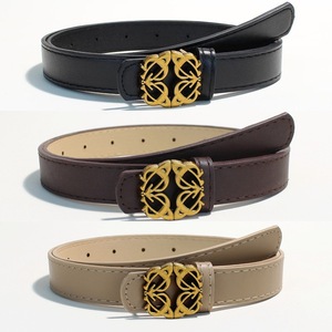 Ceinture en cuir de luxe vintage pour femme avec boucle carrée symétrique en alliage, réglable, pour robe, manteau, chaîne de taille, ceinture de mode pour jean - Product Image 2