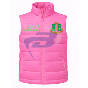Alpha |   Kapa |   Gilet matelassé de qualité supérieure Alpha AKA Sorority, veste rembourrée de style universitaire, gilet isolant pour femmes - Product Image 1