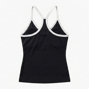 Women's Racerback Tank Top contrast trim quick dry lightweight Breathable Criss Cross Y Straps back custom pickleball activewear - Product Image 1