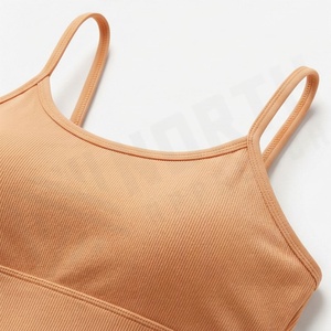 Ropa Deportiva Personalizada, Top Deportivo Sin Costuras para Mujer, Conjunto Deportivo Acanalado para Entrenamiento, Running, Yoga, Ropa Deportiva al Por Mayor - Product Image 4