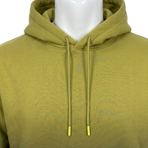 Sweat-shirt à capuche vert olive pour homme, coupe classique, en coton French Terry, décontracté, avec poche avant - Product Image 4