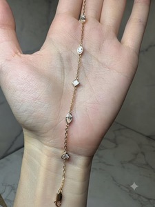 VB-104SR 14K <b>Solid</b> <b>Gold</b> Dainty EF/VVS2 1.2mm 4 Prong Setting 1.4 mm Bezel Set Mixed Shape Lab Diamond Station Chain Bracelet - Product Image 3