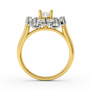 Bague de fiançailles florale 0,5 carat avec diamant de laboratoire brillant, serti en grappe, plaqué or rhodié, cadeau d'anniversaire OEM ODM - Product Image 2