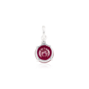 Stunning Round Cut Single Stone Natural <b>Ruby</b> Gemstone 925 Sterling Silver Fine Pendant For Women's Daily Wear Jewelry - Product Image 6