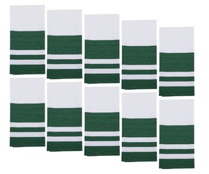 Ensemble de torchons de cuisine en coton rayé, fil teint écologique, blanc avec bords colorés, rectangulaires, tissés, lavables en machine, pour usage domestique, personnalisables - Product Image 6