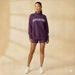 ชุดเซ็ตสตรีทแวร์คอเต่าผ้าฟลีซเนื้อนุ่ม ระบายอากาศได้ดี ยืดหยุ่น ใส่สบาย ทรงพอดีตัว ดีไซน์ทันสมัย เหมาะสำหรับฤดูร้อน - Product Image 1