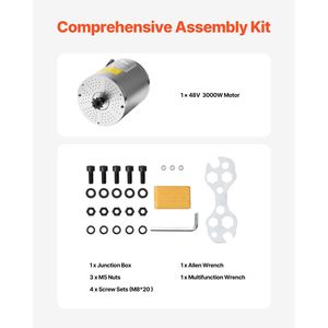 Kit de Motor Eléctrico sin Escobillas de CC de 72V 4900rpm y 3000W Mejorado con Controlador de Velocidad para Go Karts, Bicicletas Eléctricas, Motocicletas y Scooters - Product Image 5