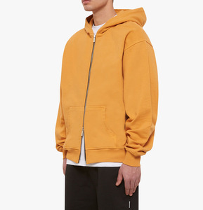 Sudadera con Capucha de Forro Polar Amarillo Mostaza para Hombre, de Alta Calidad, con Cierre de Cremallera, 100% Algodón, Ecológica, Estilo Urbano, Informal para Invierno - Product Image 6