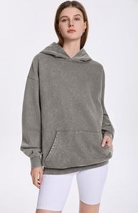 เสื้อฮู้ดโอเวอร์ไซส์ ยูนิเซ็กซ์ ผ้าฝ้าย 100% เฟรนช์เทอร์รี่ สีเทาล้วน ระบายอากาศได้ดี มีกระเป๋า ดีไซน์สำหรับฤดูใบไม้ร่วง สวมใส่สบายๆ - Product Image 2