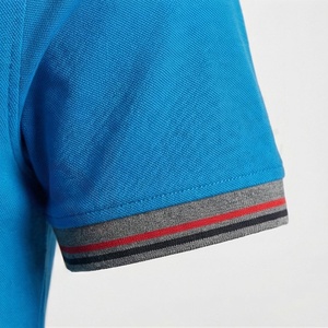 Polo piqué bleu à manches courtes pour homme, décontracté, respirant, coupe classique, design tricoté uni - Product Image 6