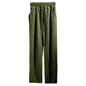 Men's Olive Green Corduroy Jogger Pants <b>Elastic</b> <b>Waist</b> Drawstring Casual Slim Fit Breathable Midweight Autumn <b>Trousers</b> - Product Image 2