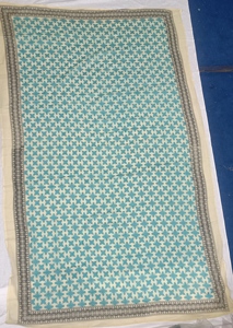 Écharpe bleu turquoise imprimée à la main, en coton léger, paréo de plage, sarong doux d'été, foulard de cou, tenue bohème de villégiature - Product Image 6