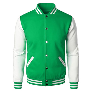 High Quality Slim Fit Bomber Baseball Style Varsity <b>Jacket</b> Bonded Custom Logo Wool Letterman Design Windproof Breathable Spring - Product Image 1