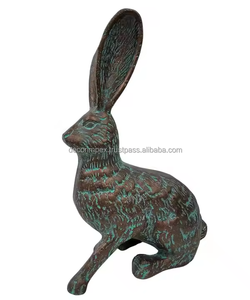 รูปปั้นกระต่ายทำจากอลูมิเนียมหล่อดีไซน์ทันสมัยสำหรับตกแต่งบ้านและสำนักงานทำด้วยมือ - Product Image 1