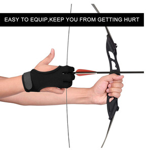Gants de tir à l'arc en cuir demi-doigts antidérapants respirants coupe-vent séchage rapide pour le tir en extérieur et la chasse personnalisables - Product Image 2