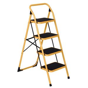 <b>Lightweight</b> 4-Step <b>Iron</b> Yellow Ladder 330 lb Load Capacity Assistive Device - Product Image 4