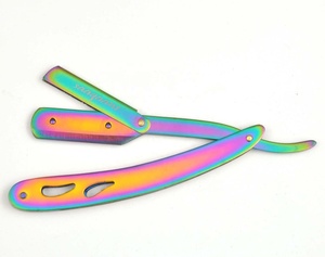 High Quality Custom Logo Colorful Barber Manual Classic Fashion Clean <b>Plastic</b> Stainless Steel Foldable Single <b>Edge</b> Blades Safety - Product Image 2