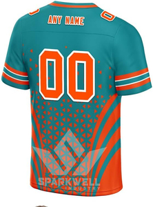 Custom Sublimated American Football Jersey Men's V-Neck Breathable 100% Polyester Geometric Pattern Adult Uniforms - Product Image 4