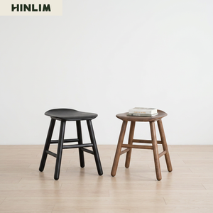 Modern Minimalist Wood <b>Stool</b> Black Minimalist Design Living Room Furniture Durable Home <b>Stool</b> - Product Image 5