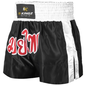 Shorts de boxe thaïlandaise pour hommes, taille haute, élastiques, respirants, légers, 100% polyester, sans couture - Product Image 4