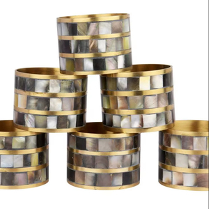 <b>Hand</b> Made Design Brass MOP Napkin <b>Ring</b> Metal Napkin <b>Ring</b> With MOP Inlay Stainless steel Napkin <b>Ring</b> At Factory Wholesale Price - Product Image 1