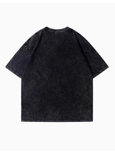 T-shirts pour hommes personnalisés, en coton 100% tricoté, délavé à l'acide, coupe ample, grande taille, avec logo imprimé en sérigraphie, respectueux de l'environnement - Product Image 2
