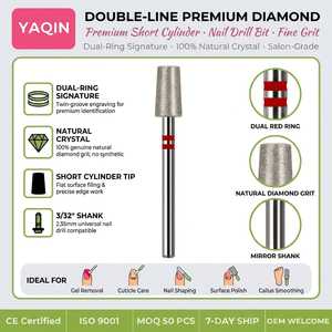 <span class=keywords><strong>Foret</strong></span> à ongles professionnel Yaqin haut <span class=keywords><strong>de</strong></span> gamme, diamant naturel, 3/32" (5 mm), forme conique, pour spécialistes en manucure russe - Product Image 1