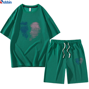 Conjunto de Verano Personalizado de Ropa Urbana para Hombre, Camiseta de Cuello Redondo con Estampado de Alta Calidad y Pantalones Cortos Transpirables para Hombre - Product Image 6