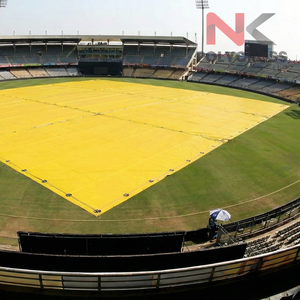 Couverture de protection multicouche pour terrain de cricket avec œillets robustes et cordes de renforcement pour utilisation en stade, revêtement et durabilité longue durée - Product Image 2