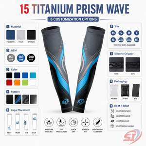 Mangas de brazo personalizadas para ciclismo, deportivas, transpirables, refrescantes, con protección UV solar, fabricante mayorista - Product Image 4
