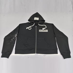 Sweat à capuche de luxe personnalisé, effet vieilli, 450-500 g/m², coton épais, impression sérigraphique, molleton bouclette, coupe oversize, délavage acide, pour hommes - Product Image 2