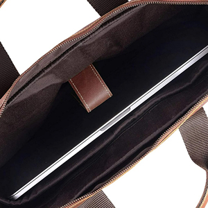 Bolsos para portátil de cuero negro con interior espacioso, cierre seguro y correa cómoda, adecuados para el trabajo, la escuela y los viajes. - Product Image 5