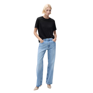 T-shirt pour femmes, t-shirt en coton doux pour femmes, tissu respirant, vêtement décontracté pour tous les jours, confortable, élégant, tenue moderne et vente en ligne - Product Image 1