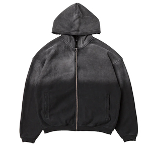 Sweat à capuche décontracté personnalisé avec logo imprimé, effet délavé, en tissu polaire, col à capuche, streetwear de haute qualité - Product Image 1