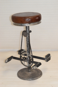 Industrial Furniture Modern Contemporary Cycle Style Design Pure Leather Round Seat Bar <b>Stool</b> Iron Base for Hotel and Restaurant - Product Image 2
