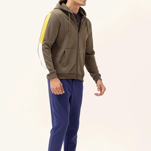 Vente en gros – Sweat à capuche zippé pour homme, hiver, impression numérique, logo personnalisé, tissu polaire respirant, 100 % coton, design uni avec poches - Product Image 4