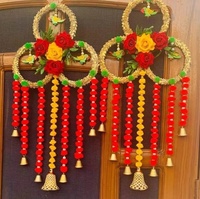 Pom Pom Gota Patti Floral tenture murale perroquet Design indien Toran mariage décor cintre porte principale suspendu thé fête décor