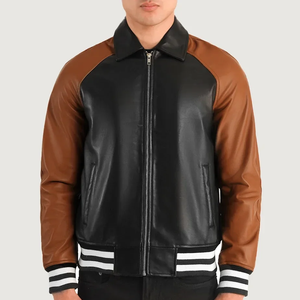 Chaqueta Bomber de Cuero Personalizada para Hombre, Acabado Premium, Impermeable, Ecológica, Estilo Urbano Moderno para Invierno, Venta al Por Mayor Global - Product Image 4