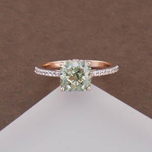 Anillo de compromiso de oro macizo de 22 quilates con zafiro rosa de corte radiante, joyería de boda de lujo hecha a mano para mujer, oro real certificado - Product Image 2