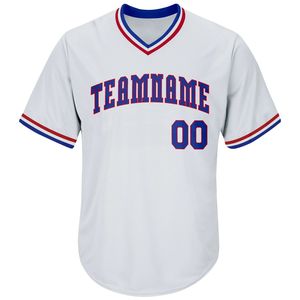 Camiseta de Béisbol Personalizada para Hombre con Cuello en V, Manga Corta, Nombre del Equipo Bordado, Poliéster Transpirable - Product Image 1
