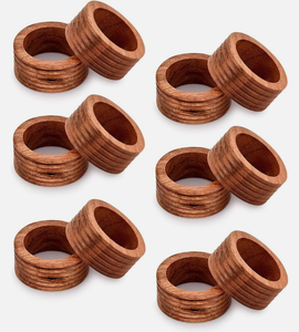 Anneau de serviette en bois de hêtre de haute qualité, écologique, design minimaliste, pour fêtes, en stock - Product Image 5