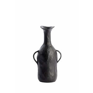 Nordic Matte Black Textured Metal <b>Vase</b> - Luxury Hand-Poured <b>Decorative</b> Flower <b>Vase</b> for Living Room & Office Decor Luxury <b>Vase</b> - Product Image 1