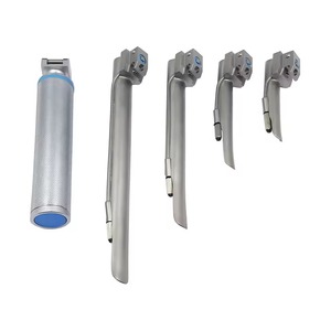 ชุดเครื่องมือส่องกล่องเสียงแบบ LED สแตนเลสสตีล ได้รับการรับรองมาตรฐาน CE พร้อมใบมีดตรง 4 ใบ สำหรับการใส่ท่อช่วยหายใจในโรงพยาบาลและสัตว์ โดย Tegra - Product Image 1