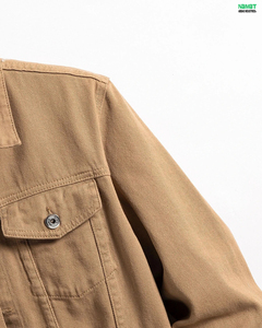 <b>Men's</b> <b>Canvas</b> Shirt <b>Jacket</b> Solid Color Turn-down Collar Workwear Style Autumn Regular Fit Button Closure Woven Cotton - Product Image 4