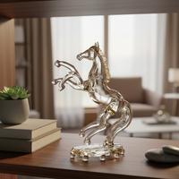 Figura de Caballo de Vidrio Soplado a Mano - Diseño Elegante y Duradero para Decoración del Hogar, Edición Día de la Tierra y Año Nuevo