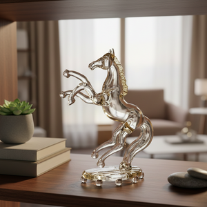 งานฝีมือแก้วรูปม้า ดีไซน์หรูหราและทนทานสำหรับตกแต่งบ้าน - Product Image 2