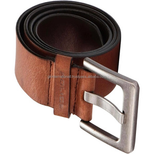 Ceinture décontractée en cuir tendance pour homme avec boucle ardillon en laiton argenté antique argenté au prix de gros - Product Image 1