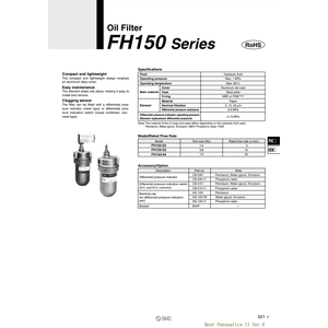 FH150-03-510-P020 modèle de filtre à huile pour machine pneumatique SMC - Product Image 2