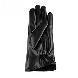 Leather Gloves Wrist Length Black Plain Style <b>Thermal</b> Winter Casual Wear <b>Wool</b> Lined Eco-Friendly Breathable - Product Image 2